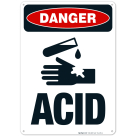 Acid Sign, OSHA Danger Sign, (SI-4225)