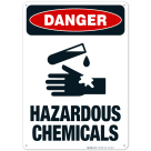 Hazardous Chemicals Sign, OSHA Danger Sign