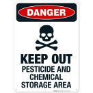 Keep Out Pesticide And Chemical Storage Area Sign, OSHA Danger Sign