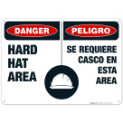Hard Hat Area Bilingual Sign, OSHA Danger Sign, (SI-4246)