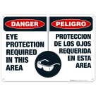 Eye Protection Required In This Area Bilingual Sign, OSHA Danger Sign, (SI-4247)