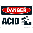 Acid Sign, OSHA Danger Sign, (SI-4249)
