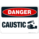 Caustic Sign, OSHA Danger Sign, (SI-4254)