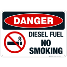 Diesel Fuel No Smoking Sign, OSHA Danger Sign