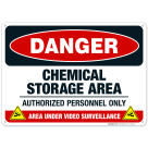 Chemical Storage Area Authorized Personnel Only Sign, OSHA Danger Sign, (SI-4261)
