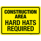 Construction Area Hard Hats Required Sign, OSHA Danger Sign, (SI-4302)