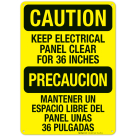 Keep Electrical Panel Clear For 36 Inches Bilingual Sign, OSHA Caution Sign, (SI-4476)