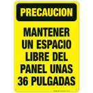 Keep Electric Panel Area Clear For 36 Inches Spanish Sign, OSHA Caution Sign
