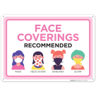Face Covering Mask Recommended Sign For Schools