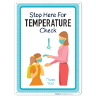 Temperature Check Sign For Schools, Covid 19 School Sign
