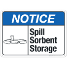 Spill Absorbent Storage Sign, ANSI Notice Sign
