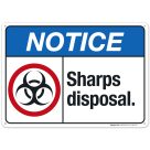 Sharps Disposal Sign, ANSI Notice Sign