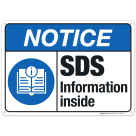 Sds Information Inside Sign, ANSI Notice Sign, (SI-4832)
