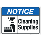 Cleaning Supplies Sign, ANSI Notice Sign