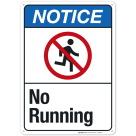 No Running Sign, ANSI Notice Sign