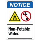 Non-Potable Water Sign, ANSI Notice Sign