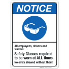 All Employees, Drivers And Visitors Sign, ANSI Notice Sign