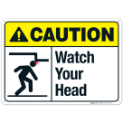 Watch Your Head Sign, ANSI Caution Sign, (SI-4983)