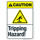 Tripping Hazard Sign, ANSI Caution Sign