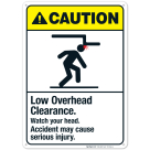 Low Overhead Clearance Sign, ANSI Caution Sign