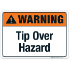 Tip Over Hazard Sign, ANSI Warning Sign