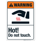 Hot Do Not Touch Sign, ANSI Warning Sign, (SI-5103)