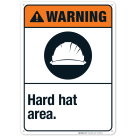 Hard Hat Area Sign, ANSI Warning Sign
