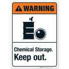 Chemical Storage Keep Out Sign, ANSI Warning Sign