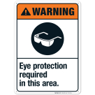 Eye Protection Required In This Area Sign, ANSI Warning Sign