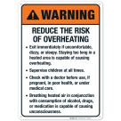 Reduce The Risk Of Overheating Sign, ANSI Warning Sign