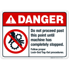Do Not Proceed Past This Point Sign, ANSI Danger Sign