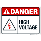 High Voltage Sign, ANSI Danger Sign, (SI-5223)