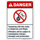 Tampering With This Meter Is Dangerous And Illegal Sign, ANSI Danger Sign