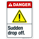 Sudden Drop Off Sign, ANSI Danger Sign