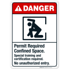 Permit Required Confined Space Special Training Sign, ANSI Danger Sign