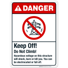 Keep Off Do Not Climb Sign, ANSI Danger Sign