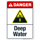 Deep Water Sign, ANSI Danger Sign