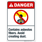 Contains Asbestos Fibers Avoid Creating Dust Sign, ANSI Danger Sign, (SI-5279)