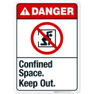 Confined Space Keep Out Sign, ANSI Danger Sign