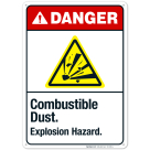 Combustible Dust Explosion Hazard Sign, ANSI Danger Sign, (SI-5290)