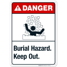 Burial Hazard Keep Out Sign, ANSI Danger Sign