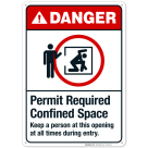 Permit Required Confined Space Keep Sign, ANSI Danger Sign