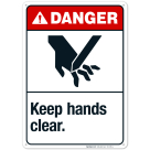 Keep Hands Clear Sign, ANSI Danger Sign