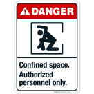 Confined Space Authorized Personnel Only Sign, ANSI Danger Sign