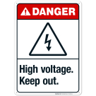 High Voltage Keep Out Sign, ANSI Danger Sign