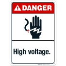 High Voltage Sign, ANSI Danger Sign, (SI-5344)