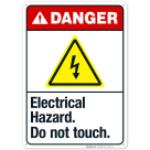 Electrical Hazard Do Not Touch Sign, ANSI Danger Sign, (SI-5354)