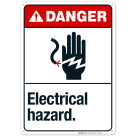 Electrical Hazard Sign, ANSI Danger Sign