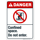 Confined Space Do Not Enter Sign, ANSI Danger Sign