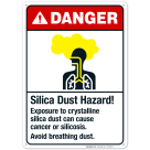 Silica Dust Hazard Exposure Sign, ANSI Danger Sign